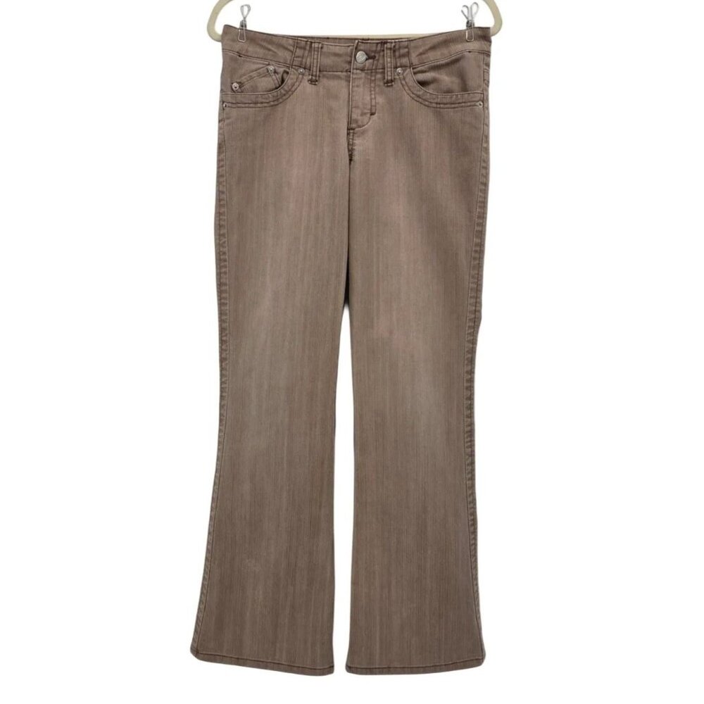Vintage Let Me B. Bongo Juniors 7 Jeans Flared Light Brown Tan 90s Y2K Denim